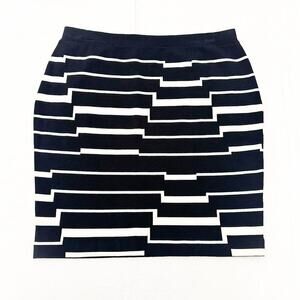Band of Outsiders Striped Geometric Patterned Printed Mini Skirt Size 3 Large